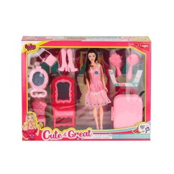 OYDAŞ 02454 CINDY DOLL BAVULLU MAKYAJ MASALI BEBEK