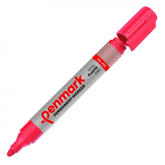 PENMARK PERMANENT MARKER YUVARLAK UÇ KIRMIZI HS-405 03