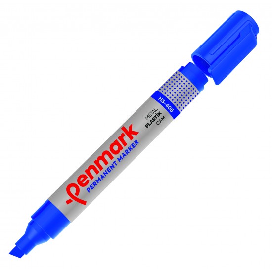 PENMARK PERMANENT MARKER KESİK UÇ MAVİ HS-406 02