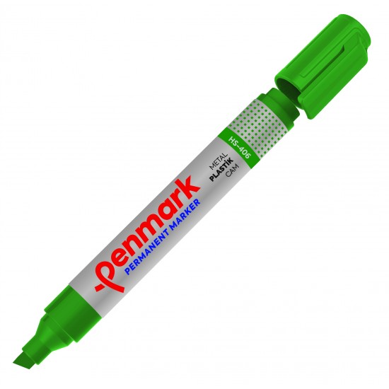 PENMARK PERMANENT MARKER KESİK UÇ YEŞİL HS-406 04