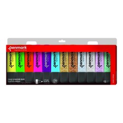 PENMARK HS505 12NS FOSFORLU KALEM 12Lİ BLS RENK 6 NEON+6 SİMLİ