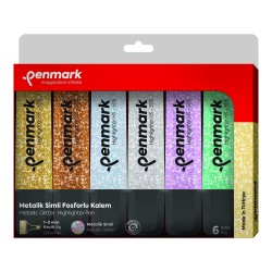 PENMARK HS505 6S FOSFORLU KALEM 6LI BLS SİMLİ RENK