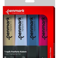 PENMARK HS505 4T FOSFORLU KALEM 4LÜ BLS TROPİK RENK