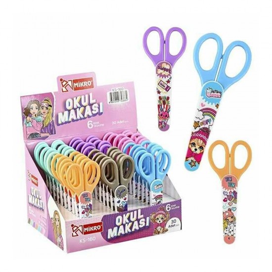 MİKRO KS160 BÜYÜK KABLI OKUL MAKASI KIZ MODEL