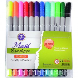 MASİS S5204-12C FİNELİNER FIRÇA UÇ 12 RENK