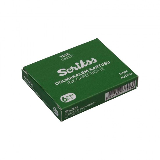 SCRİKSS DOLMAKALEM KARTUŞ YEŞİL 6LI PAKET