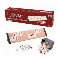 STAR 1010983 LÜKS PLASTİK OKEY TAKIMI KOYU BEJ