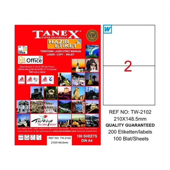 TANEX TW-2102 LAZER ETİKET 210X148,5MM