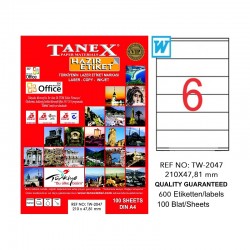 TANEX TW-2047 LAZER ETİKET 210X47,81MM