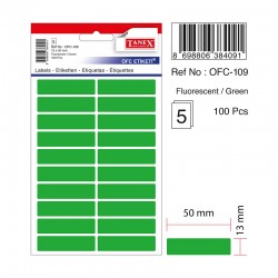 TANEX OFC-109 OFİS ETİKETİ 13X50 FLO YEŞİL
