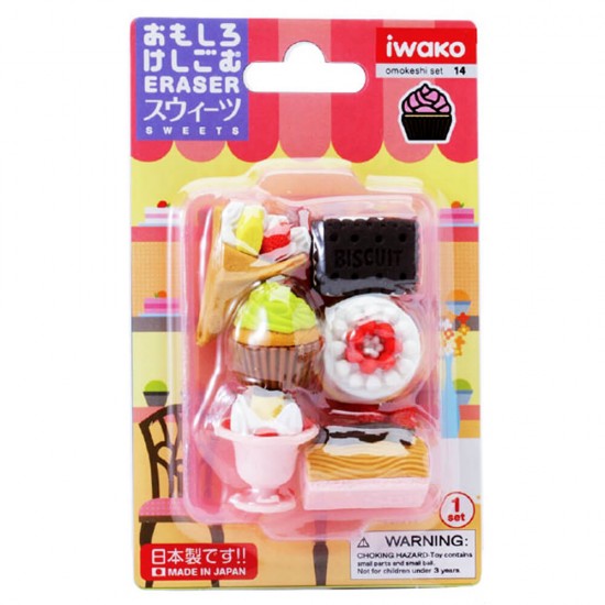 IWAKO 3139 PUZZLE ERASER SWEETS SET