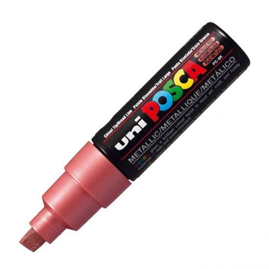 UNİ PC-8K POSCA SU BAZLI POSTER MARKÖRÜ MET. KIRMI