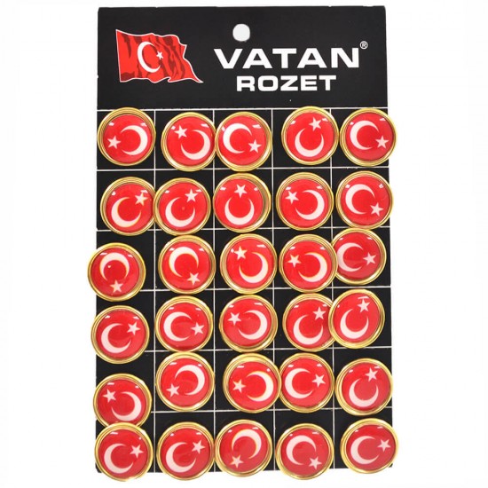 VATAN VT601 TÜRK BAYRAKLI YUVARLAK ROZET 20Lİ