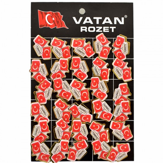 VATAN VT628 İKİLİ BAYRAKLI ROZET 30LU