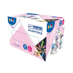 PUTİ 06390 ÇİFT BÖLMELİ KALEMTIRAŞ-4 PASTEL RENK